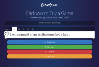 Earthworm Trivia Game Graphic